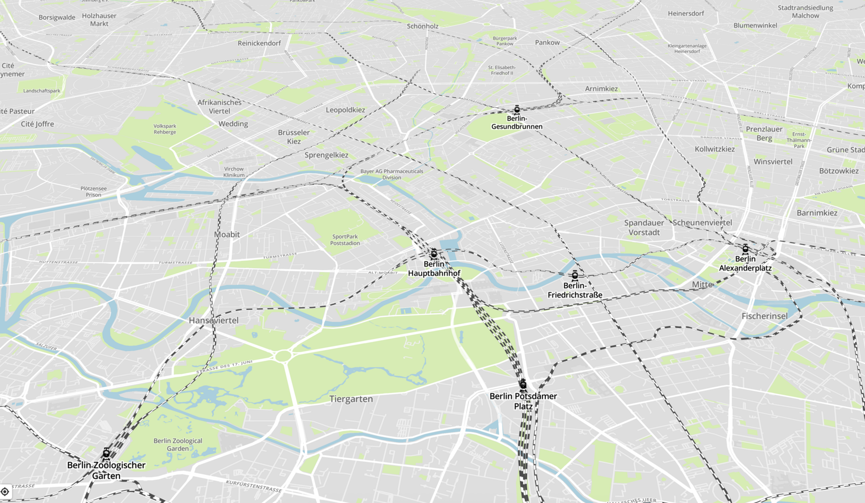The source station map converted into rendered objects